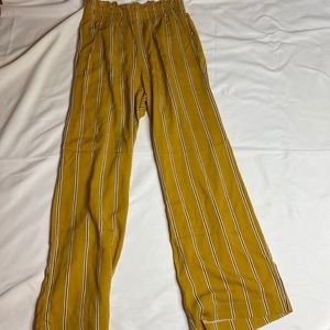 Slight Wide Leg, Stripe Yellow Summer Pants